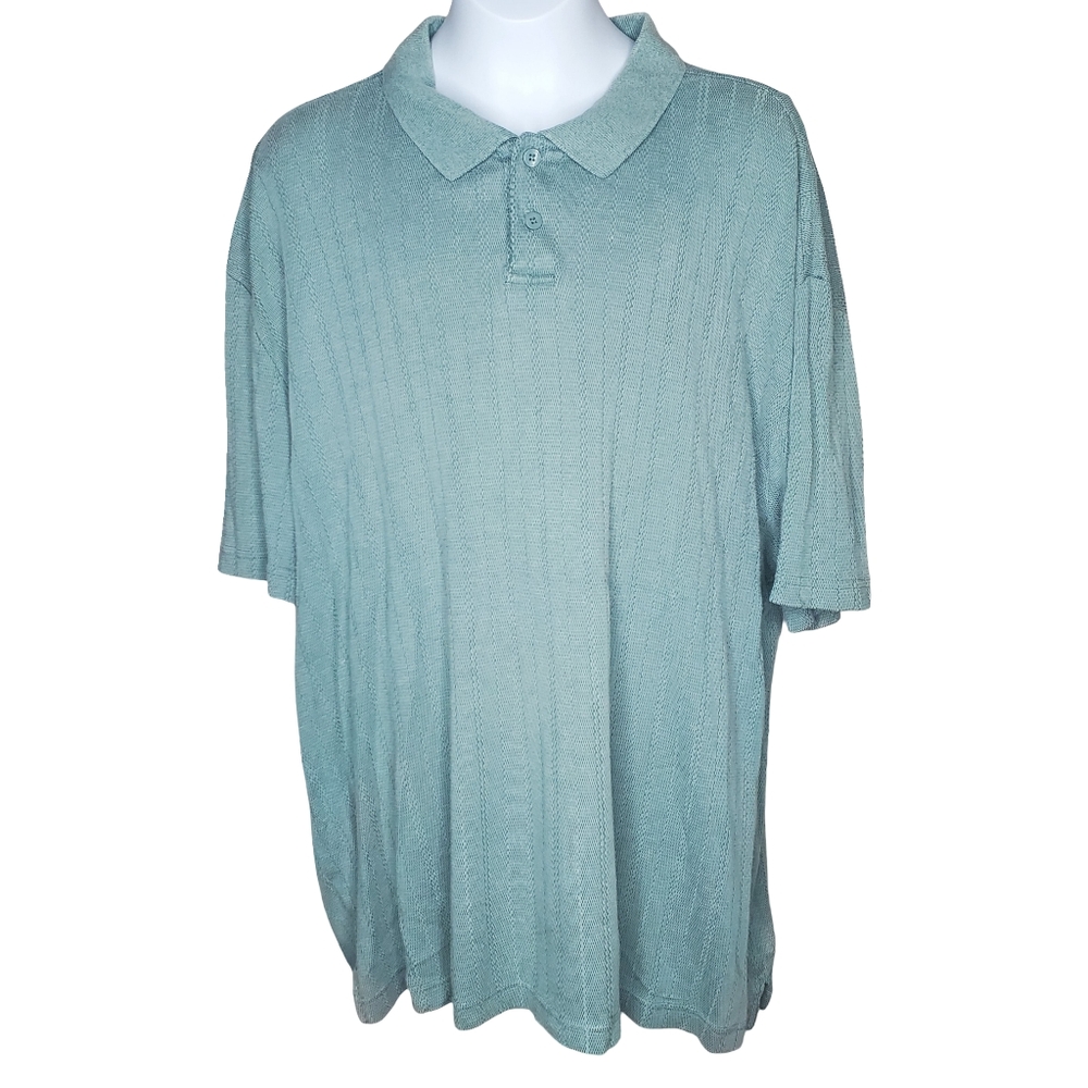 🦋J. Ferrar Rib Knit Cotton Blend Polo